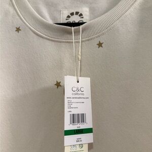 C&C California Cream Sweatshirt with Gold Stars